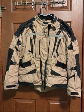 🔥 Women's Beige and Black Adventure Tourmaster Motorcycle Jacket - Medium 10-12